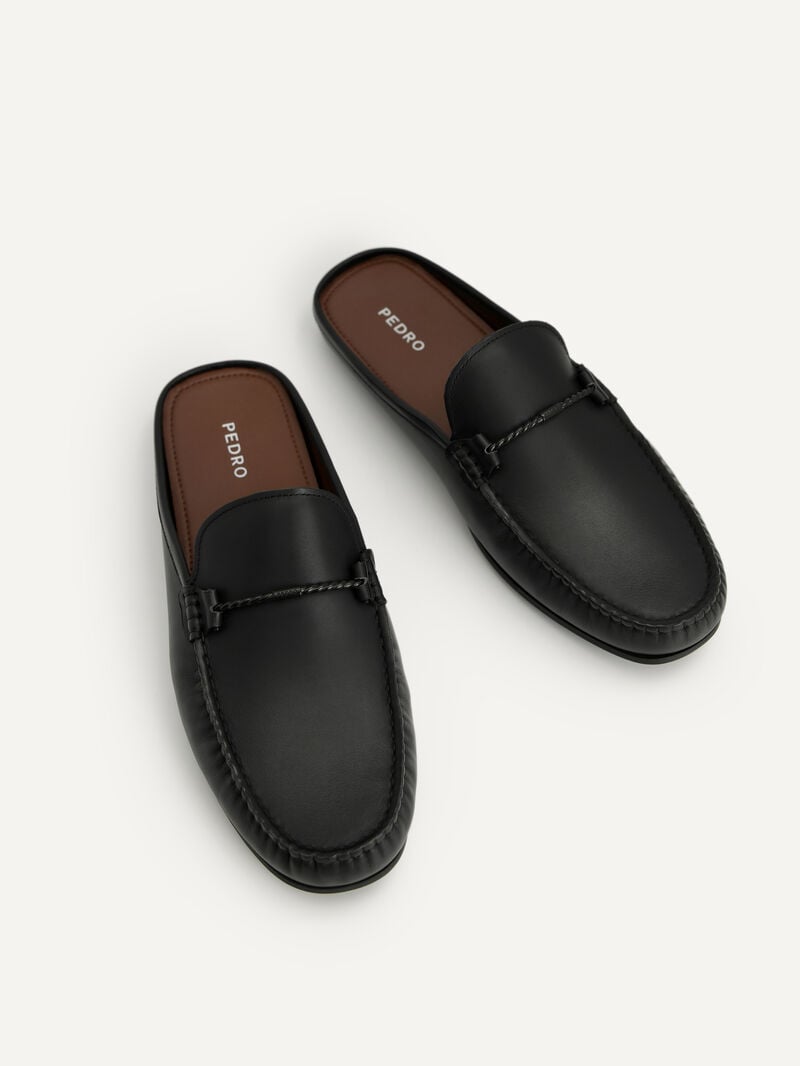 Pedro Leather Slip-On Men Moccasins Black | Q9Q-1715
