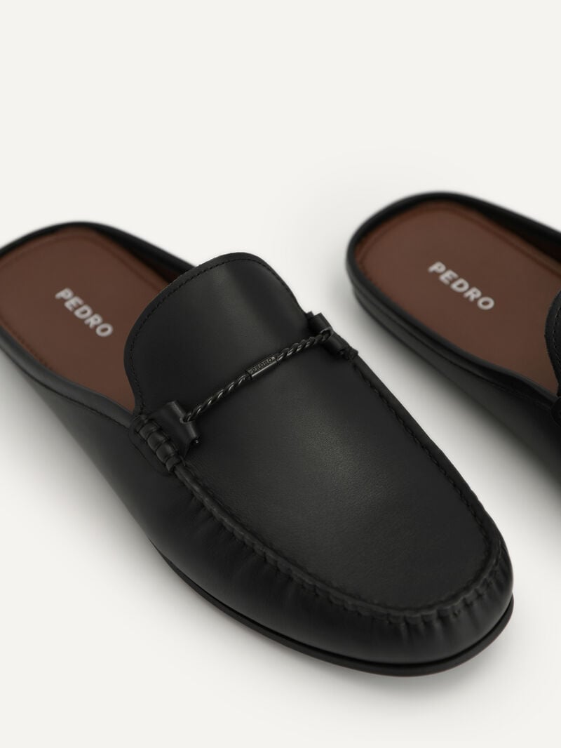 Pedro Leather Slip-On Men Moccasins Black | Q9Q-1715