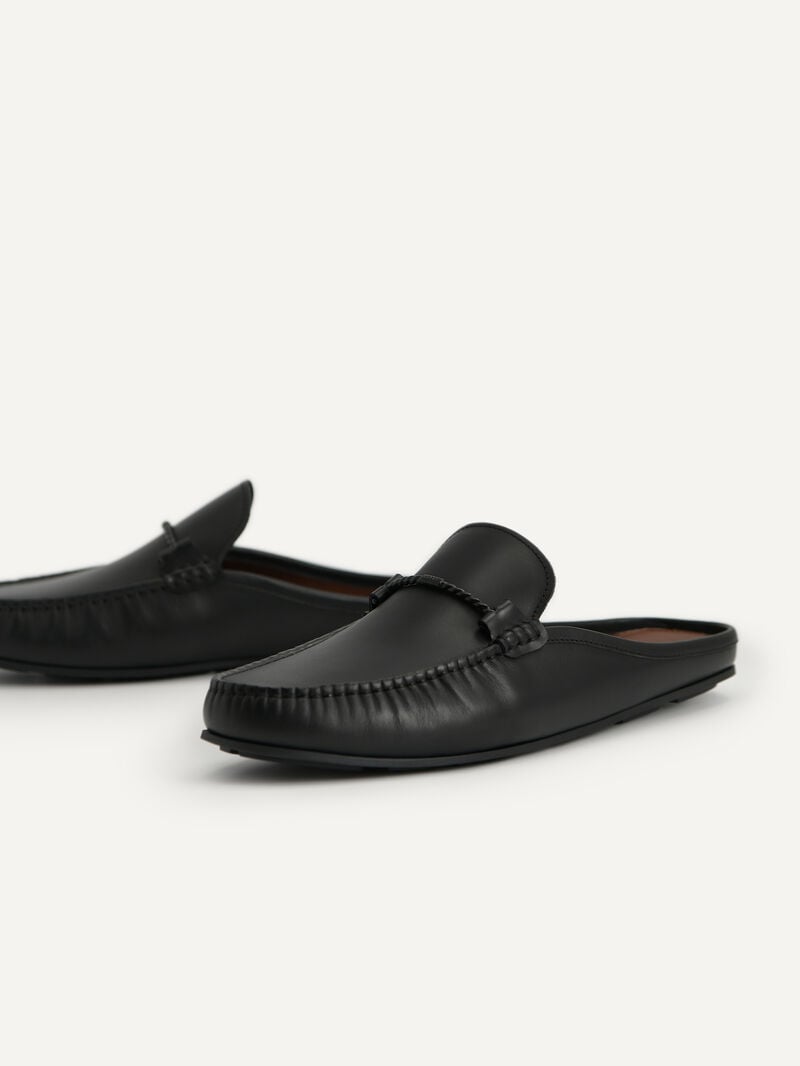 Pedro Leather Slip-On Men Moccasins Black | Q9Q-1715