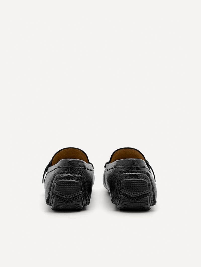 Pedro Leather Strap Men Moccasins Black | Q9Q-1712