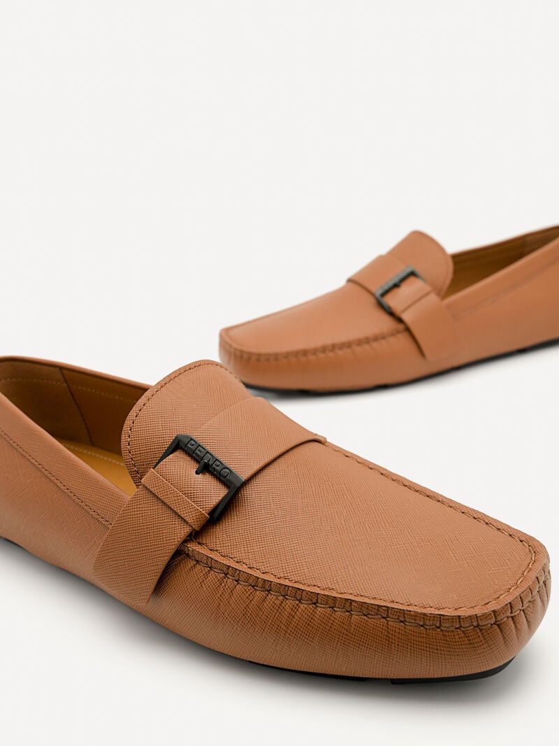 Pedro Leather Strap Men Moccasins Brown | Q9Q-1713