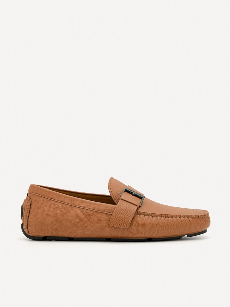 Pedro Leather Strap Men Moccasins Brown | Q9Q-1713