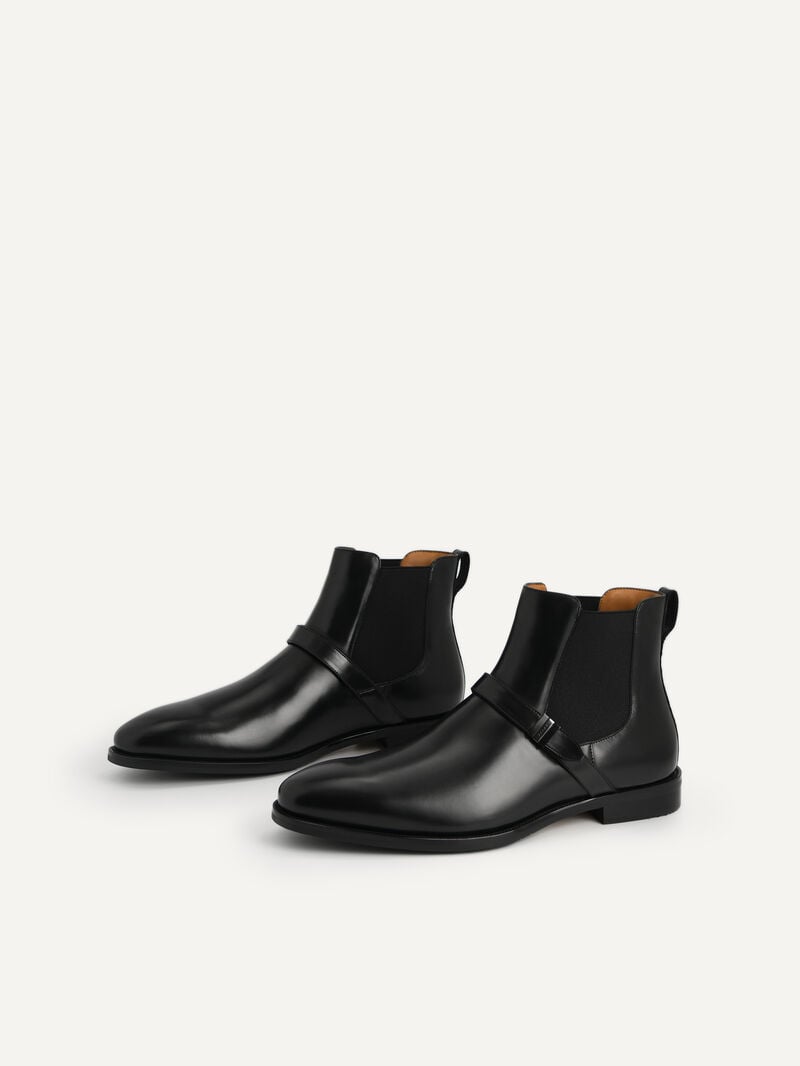 Pedro Leather Strapped Boots Men Boots Black | Q9Q-1711
