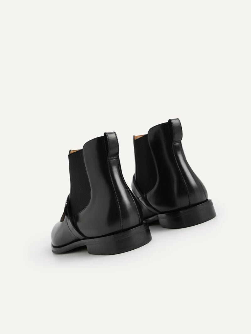 Pedro Leather Strapped Boots Men Boots Black | Q9Q-1711