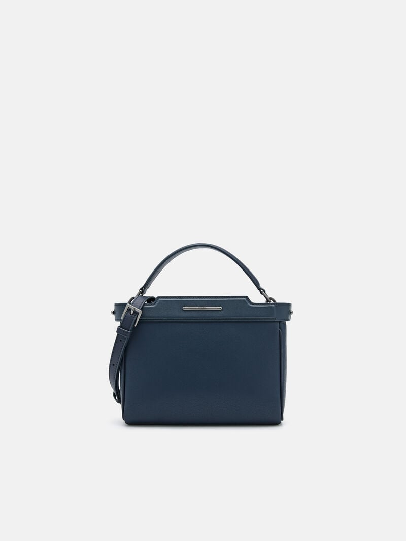 Pedro Leather Structured Bags Men Sling Bags Navy | Q9Q-1198