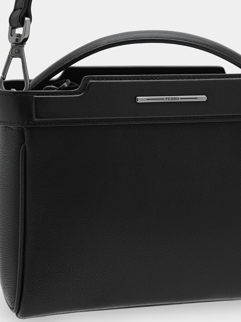 Pedro Leather Structured Bags Men Sling Bags Black | Q9Q-1197