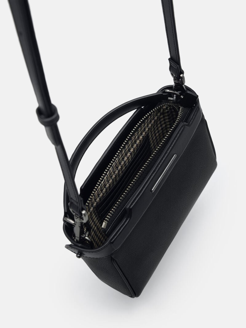 Pedro Leather Structured Bags Men Sling Bags Black | Q9Q-1197