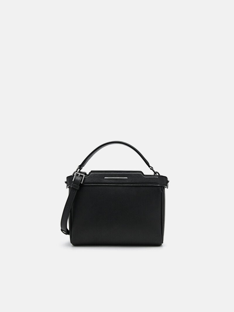 Pedro Leather Structured Bags Men Sling Bags Black | Q9Q-1197