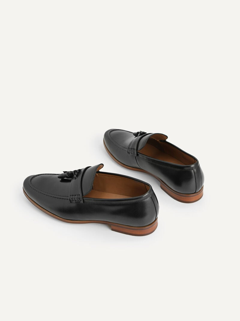 Pedro Leather Tasselled Men Loafers Black | Q9Q-1709