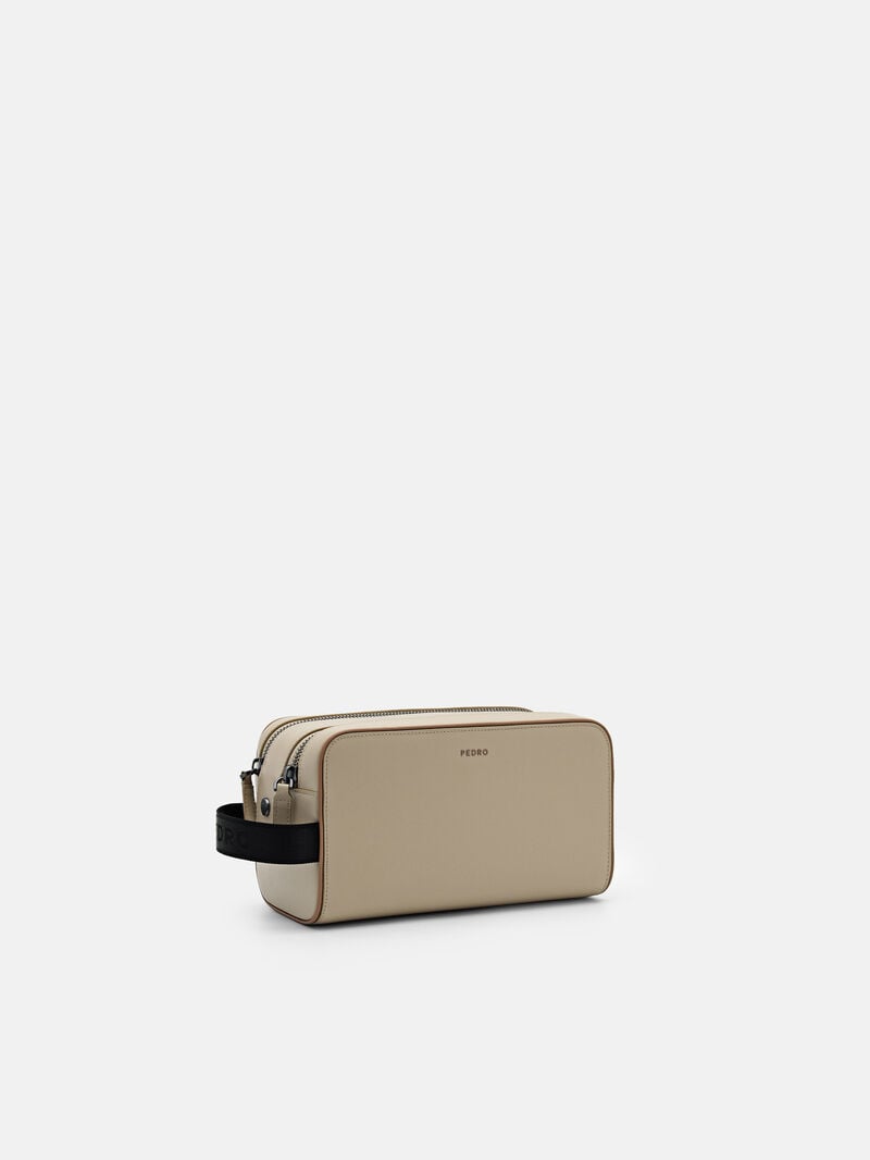 Pedro Leather Toiletries Pouch Men Travel Accessories Taupe | Q9Q-940