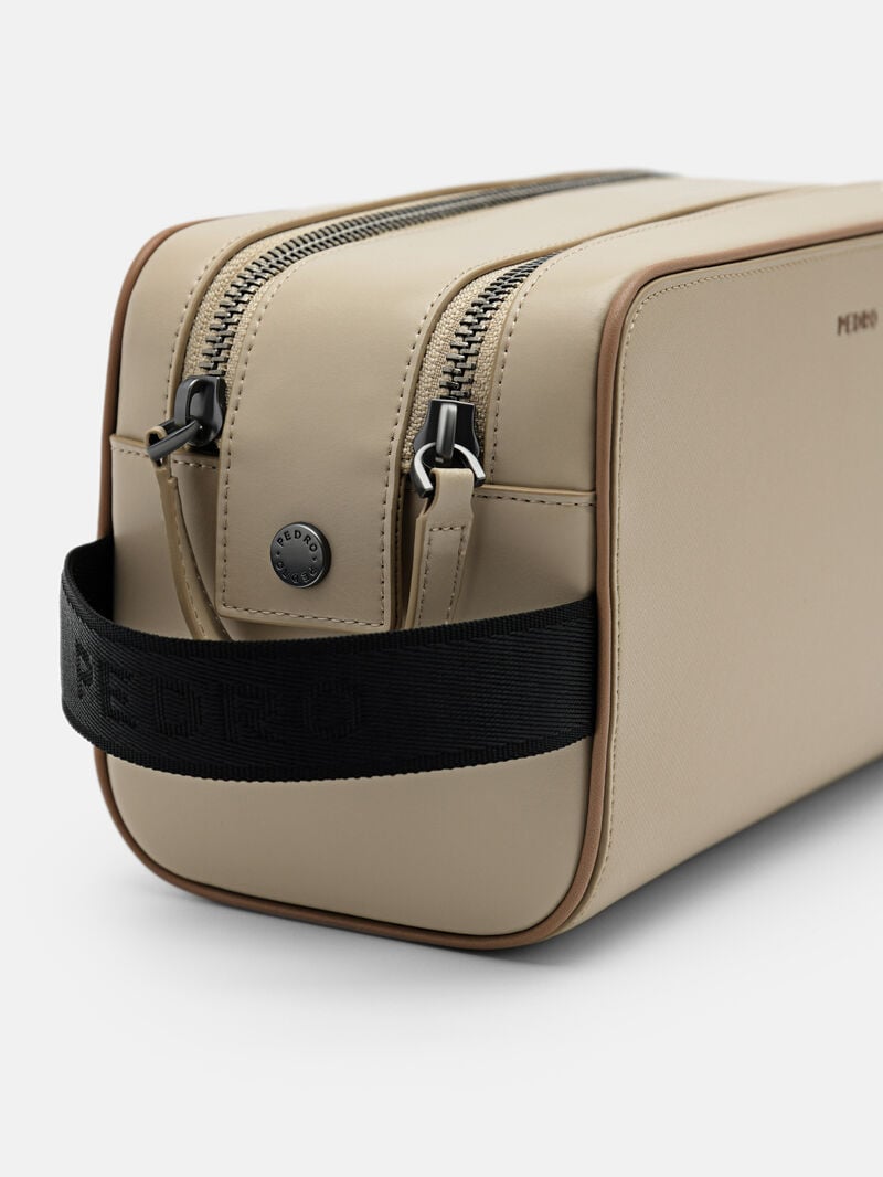 Pedro Leather Toiletries Pouch Men Travel Accessories Taupe | Q9Q-940