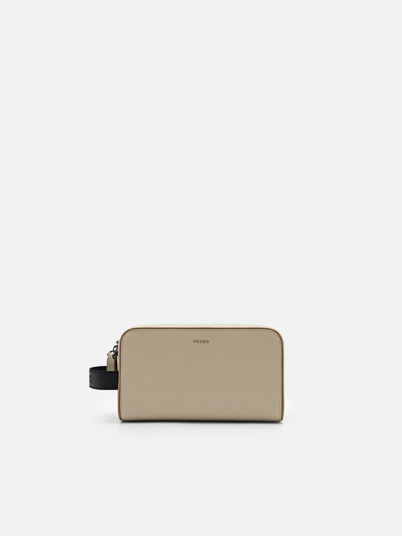 Pedro Leather Toiletries Pouch Men Travel Accessories Taupe | Q9Q-940