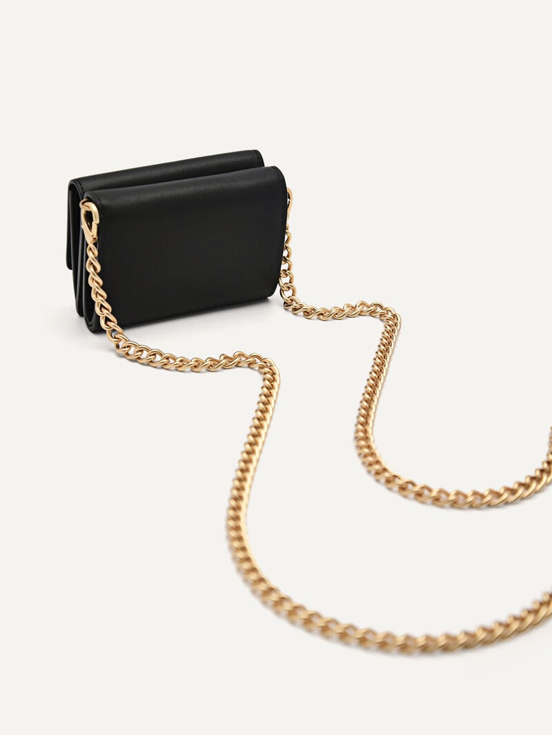 Pedro Leather Tri-Fold Women Wallets Black | Q9Q-932