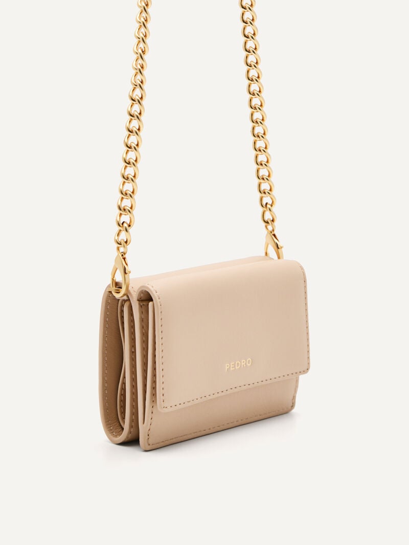 Pedro Leather Tri-Fold Women Wallets Nude | Q9Q-931