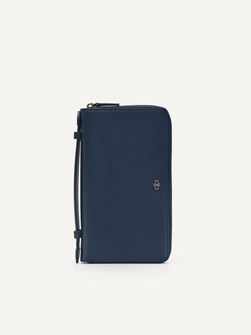 Pedro Leather Wallet Organiser Men Travel Accessories Navy | Q9Q-929
