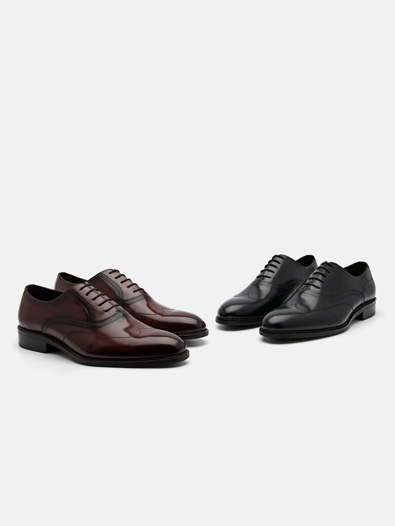 Pedro Leather Wingtip Men Oxford Shoes Brown | Q9Q-1708
