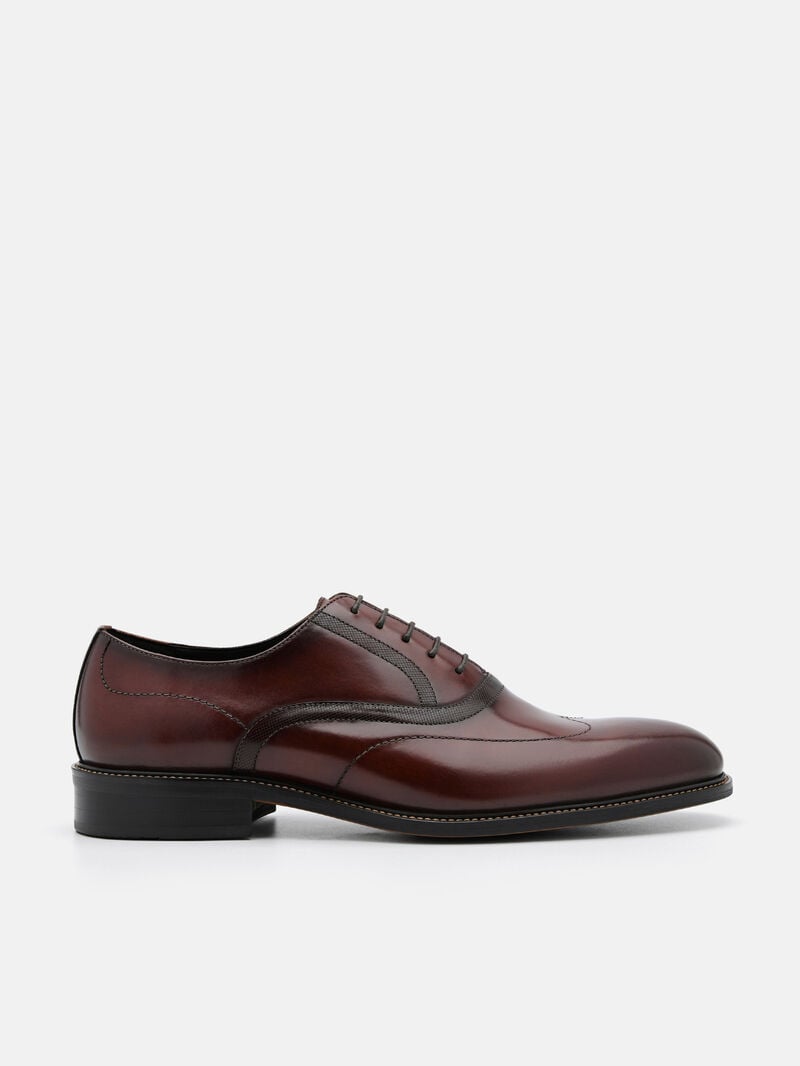 Pedro Leather Wingtip Men Oxford Shoes Brown | Q9Q-1708