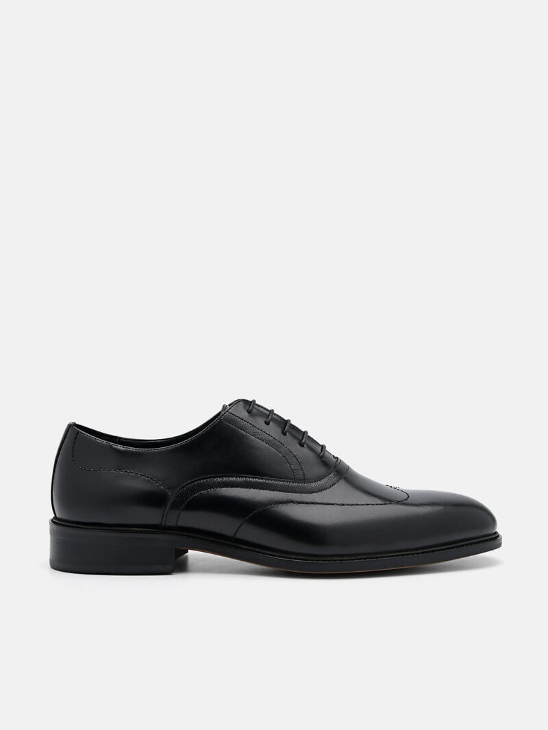 Pedro Leather Wingtip Men Oxford Shoes Black | Q9Q-1707