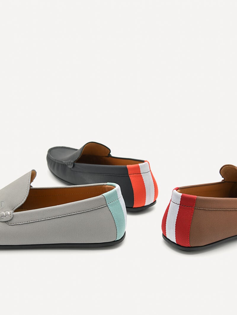 Pedro Leather & Fabric Slip-On Men Moccasins Brown | Q9Q-1766