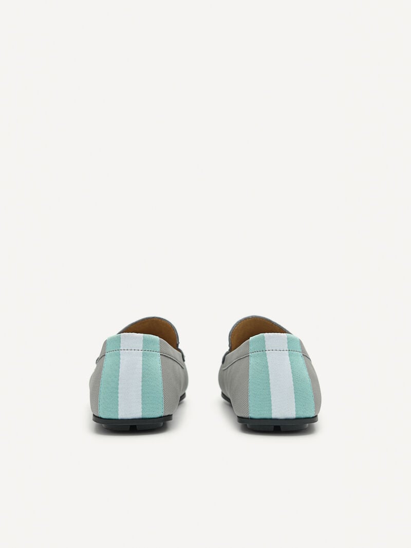 Pedro Leather & Fabric Slip-On Men Moccasins Grey | Q9Q-1765
