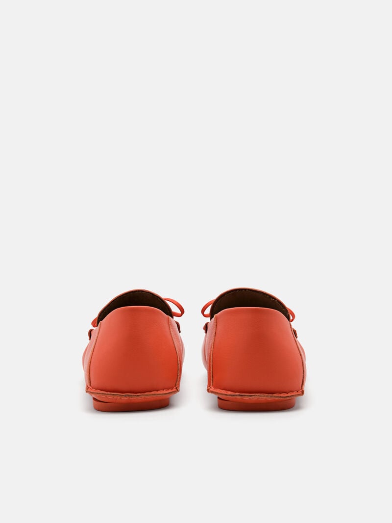 Pedro Leto Leather Moccasins Men Loafers Orange | Q9Q-1703