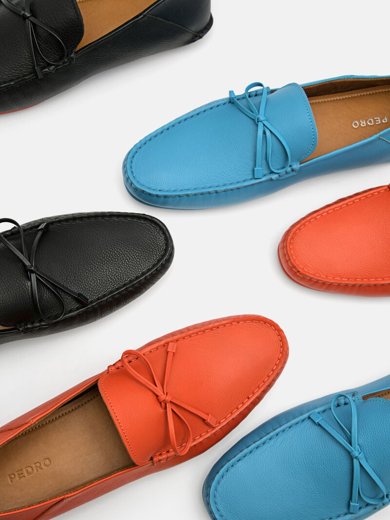 Pedro Leto Leather Moccasins Men Loafers Cyan | Q9Q-1702