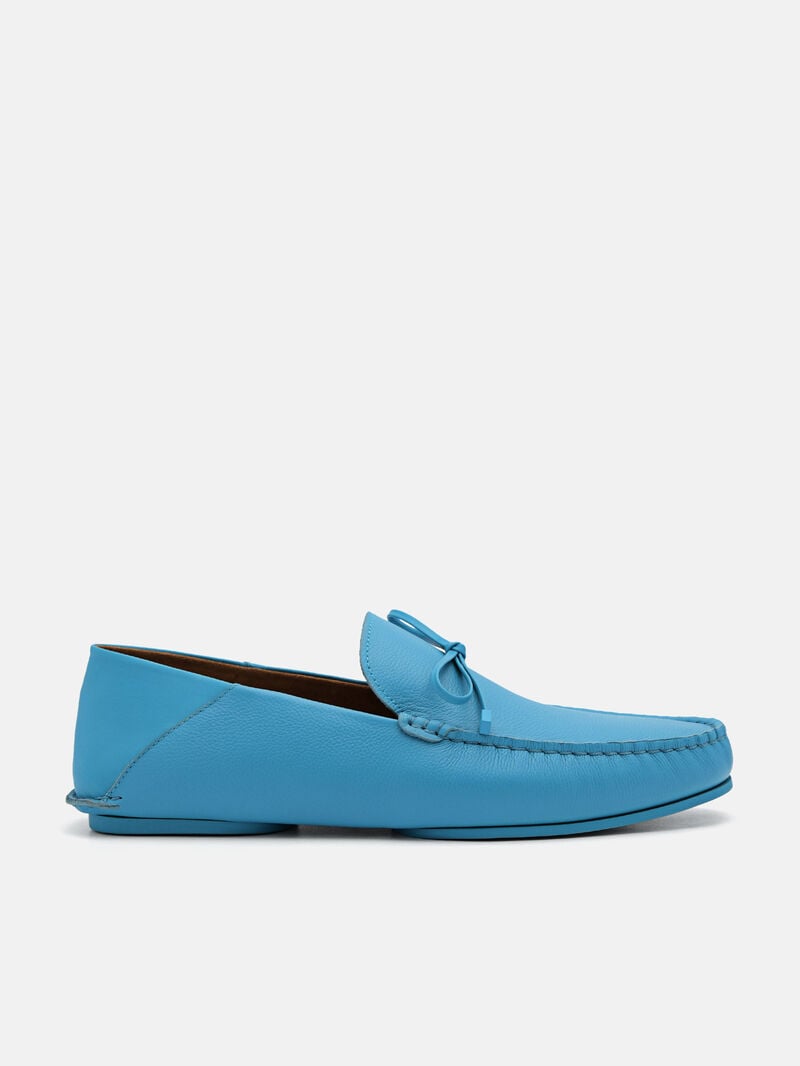 Pedro Leto Leather Moccasins Men Loafers Cyan | Q9Q-1702