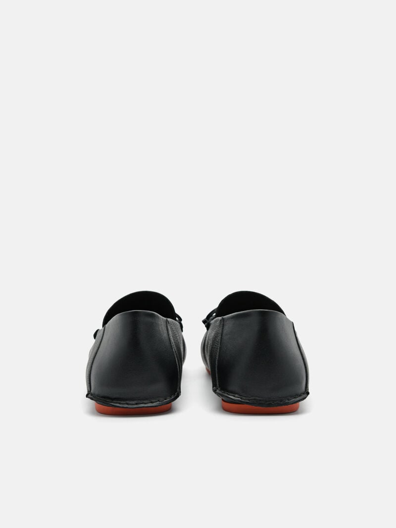 Pedro Leto Leather Moccasins Men Loafers Black | Q9Q-1701