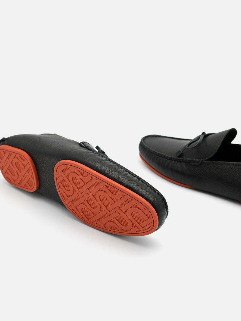 Pedro Leto Leather Moccasins Men Loafers Black | Q9Q-1701