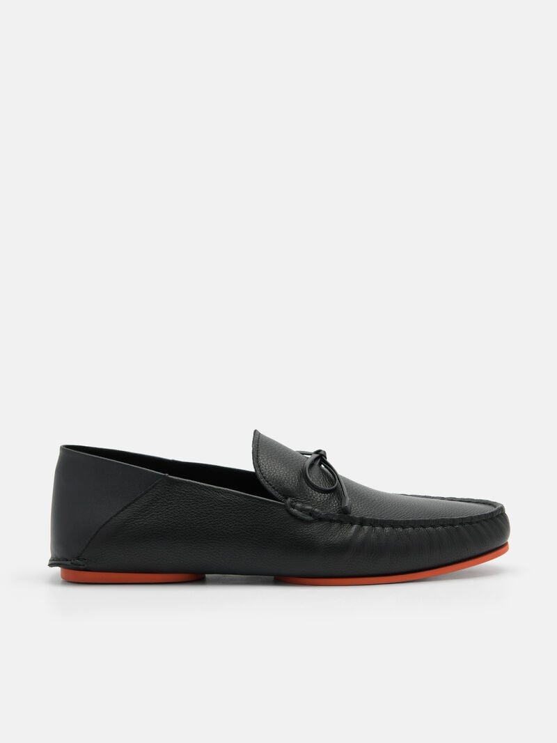 Pedro Leto Leather Moccasins Men Loafers Black | Q9Q-1701