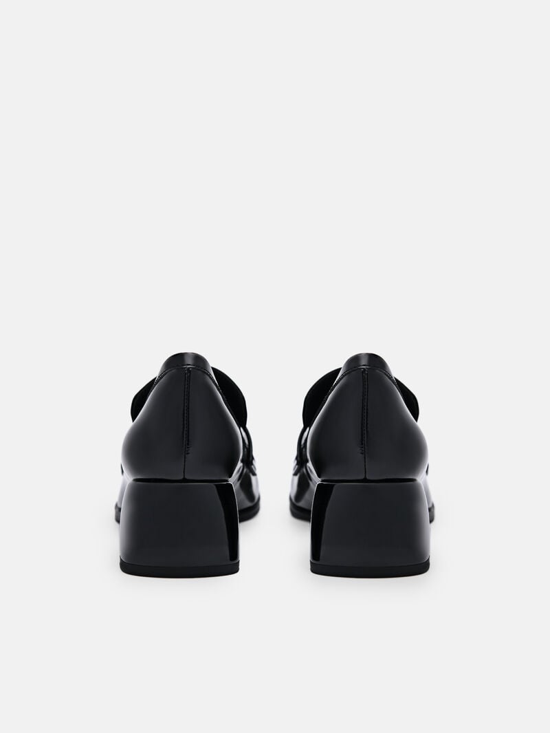 Pedro Maggie Leather Loafers Women Low Heels Black | Q9Q-2175