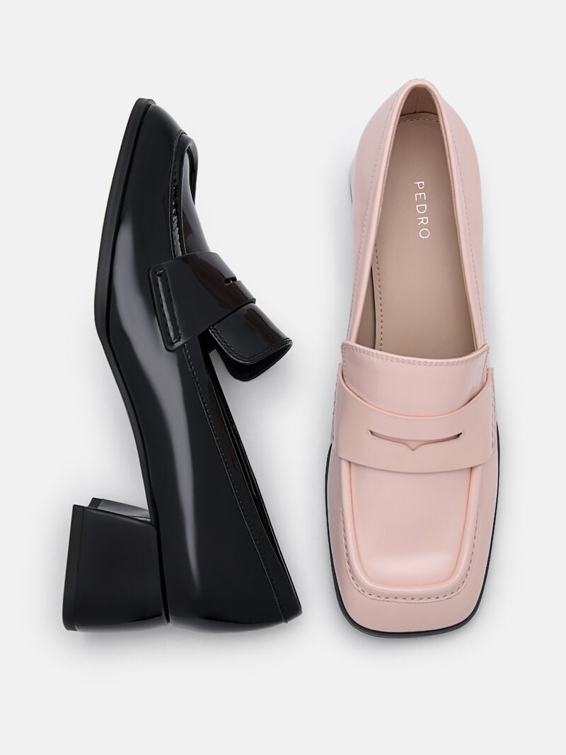 Pedro Maggie Leather Loafers Women Low Heels Black | Q9Q-2175