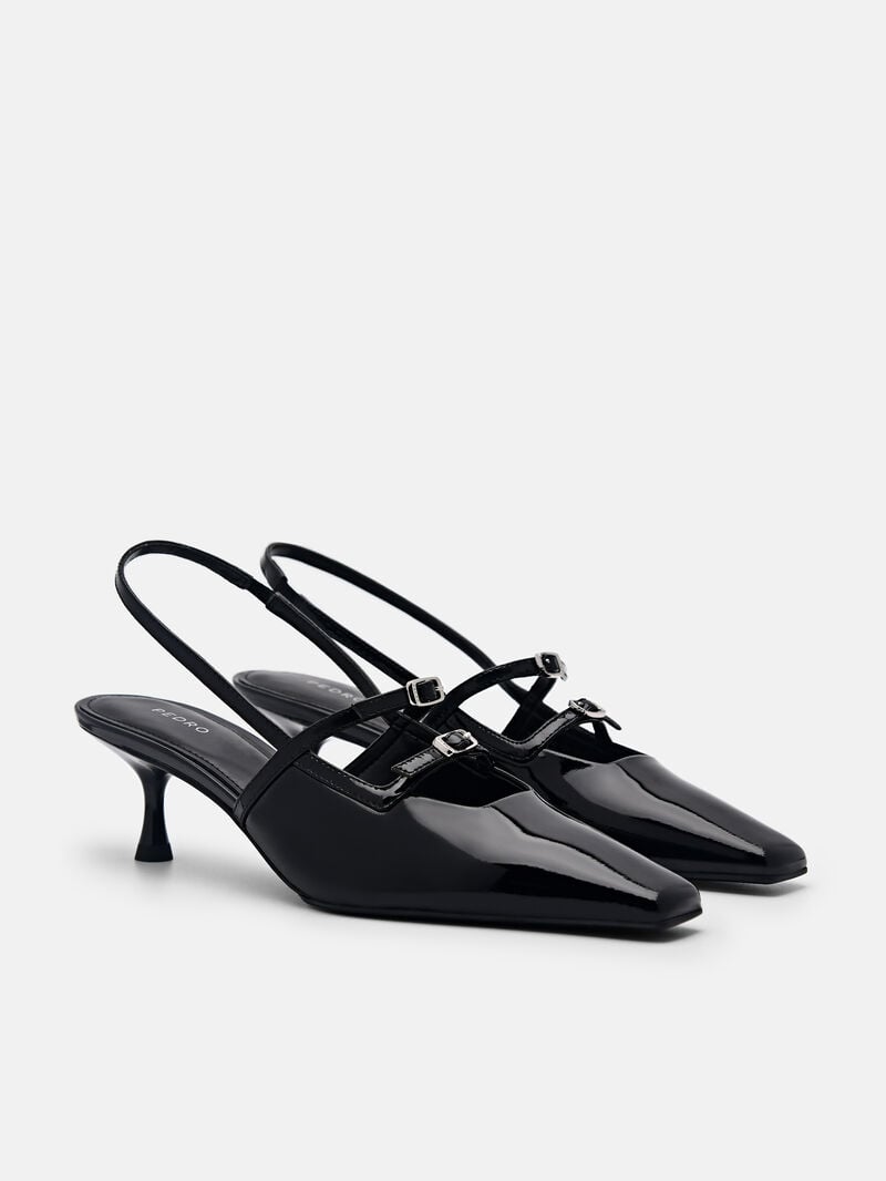 Pedro Maggie Leather Women Pumps Black | Q9Q-2177