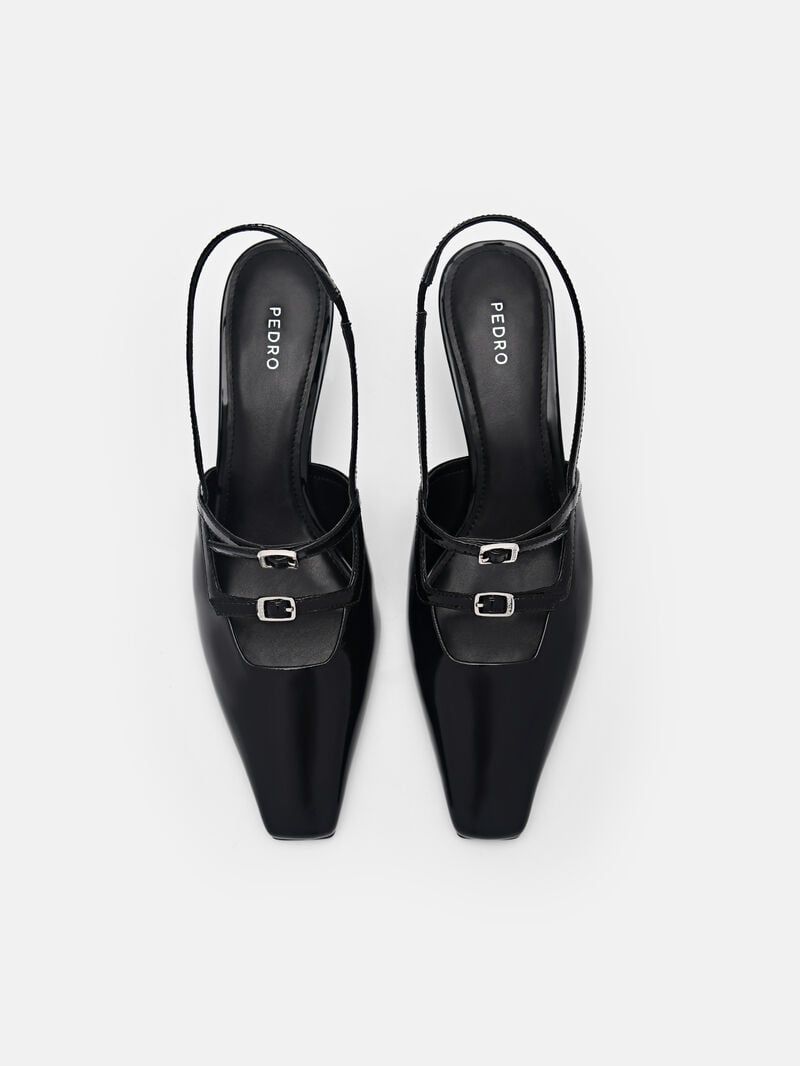Pedro Maggie Leather Women Pumps Black | Q9Q-2177