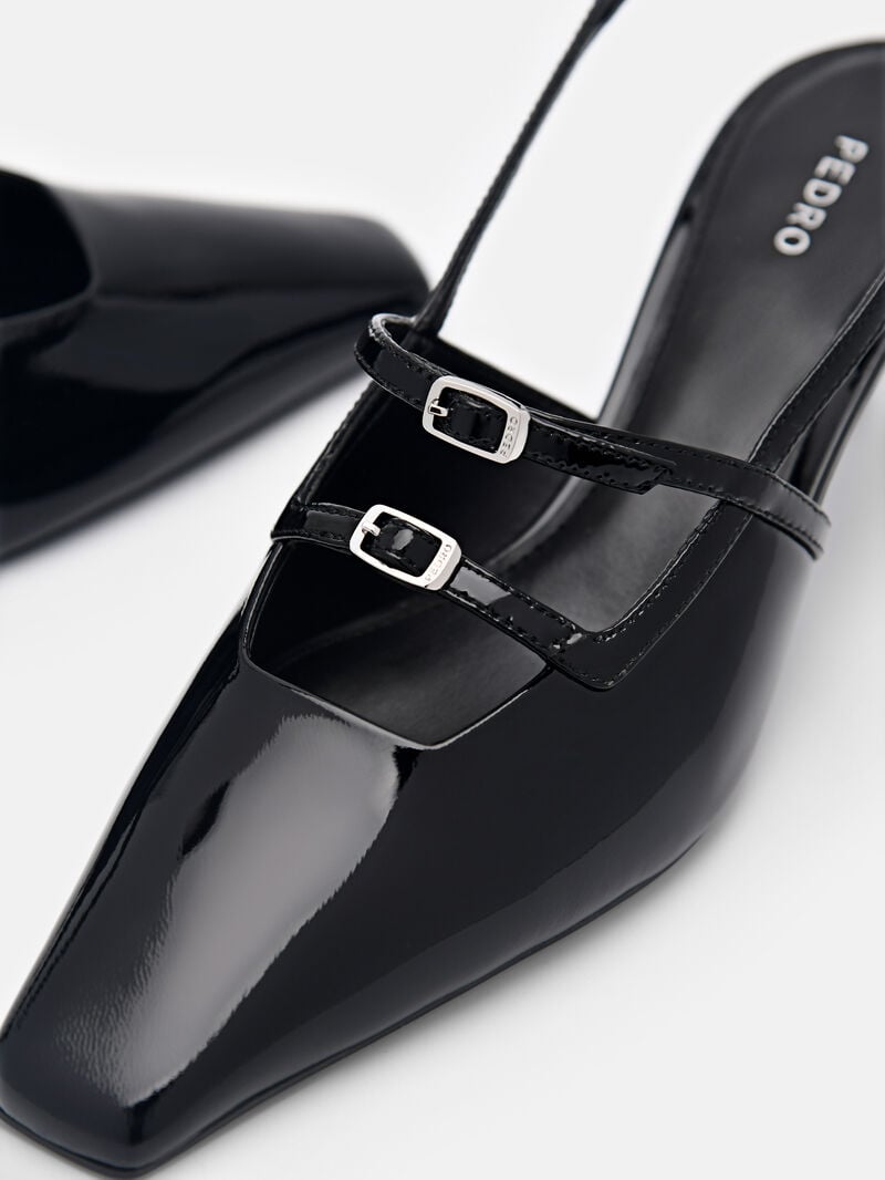 Pedro Maggie Leather Women Pumps Black | Q9Q-2177