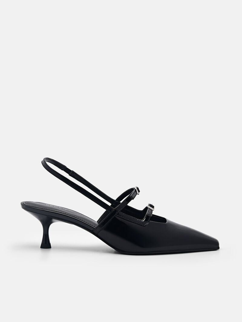 Pedro Maggie Leather Women Pumps Black | Q9Q-2177