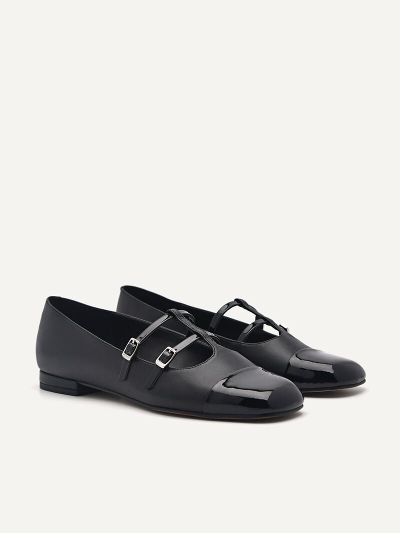 Pedro Maggie Mary Janes Women Flats Black | Q9Q-2179