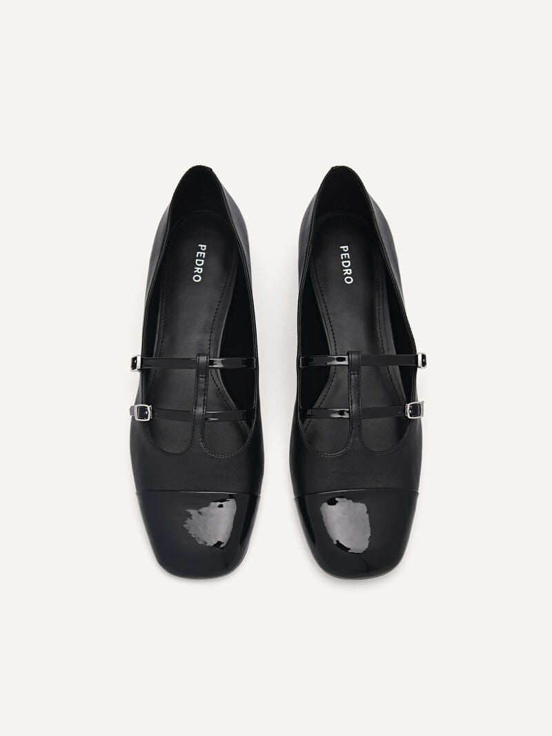 Pedro Maggie Mary Janes Women Flats Black | Q9Q-2179