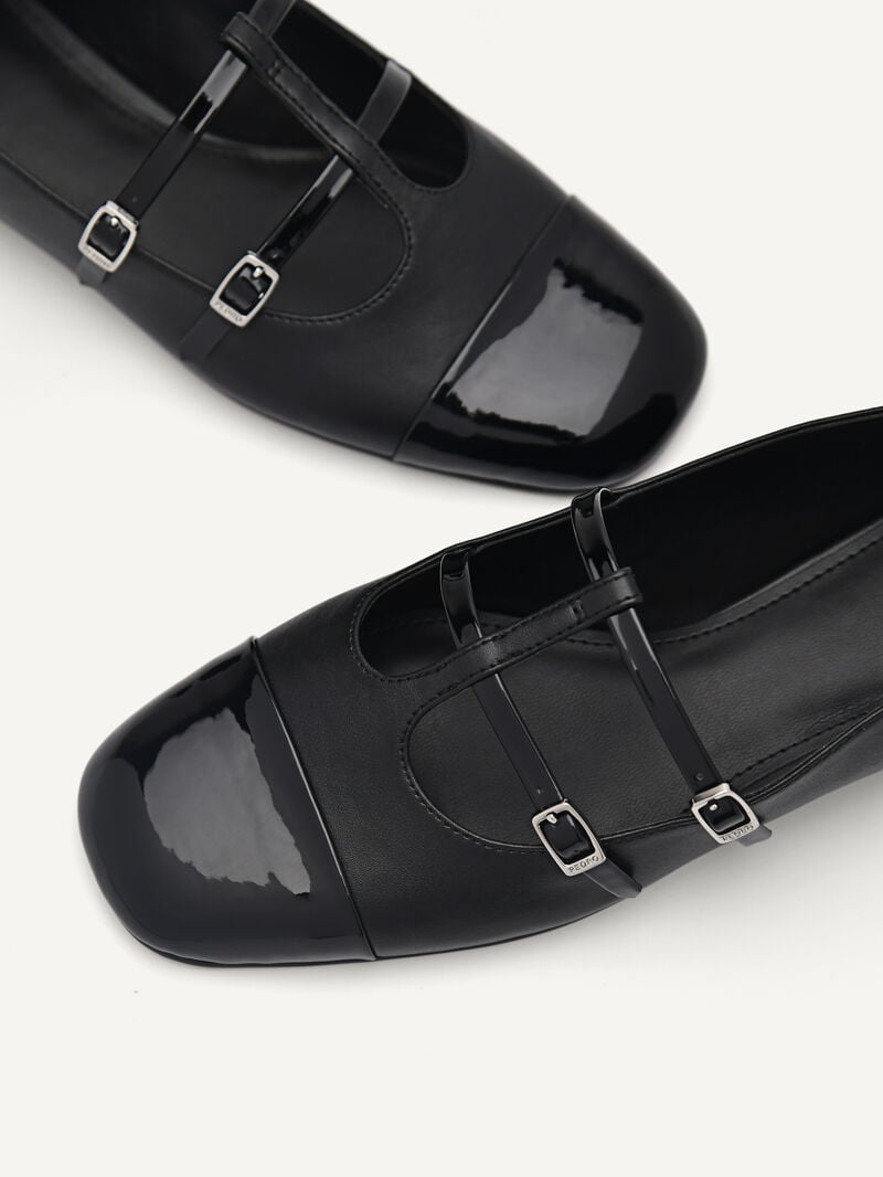 Pedro Maggie Mary Janes Women Flats Black | Q9Q-2179