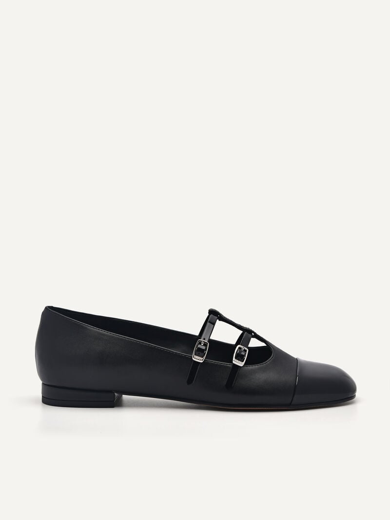 Pedro Maggie Mary Janes Women Flats Black | Q9Q-2179