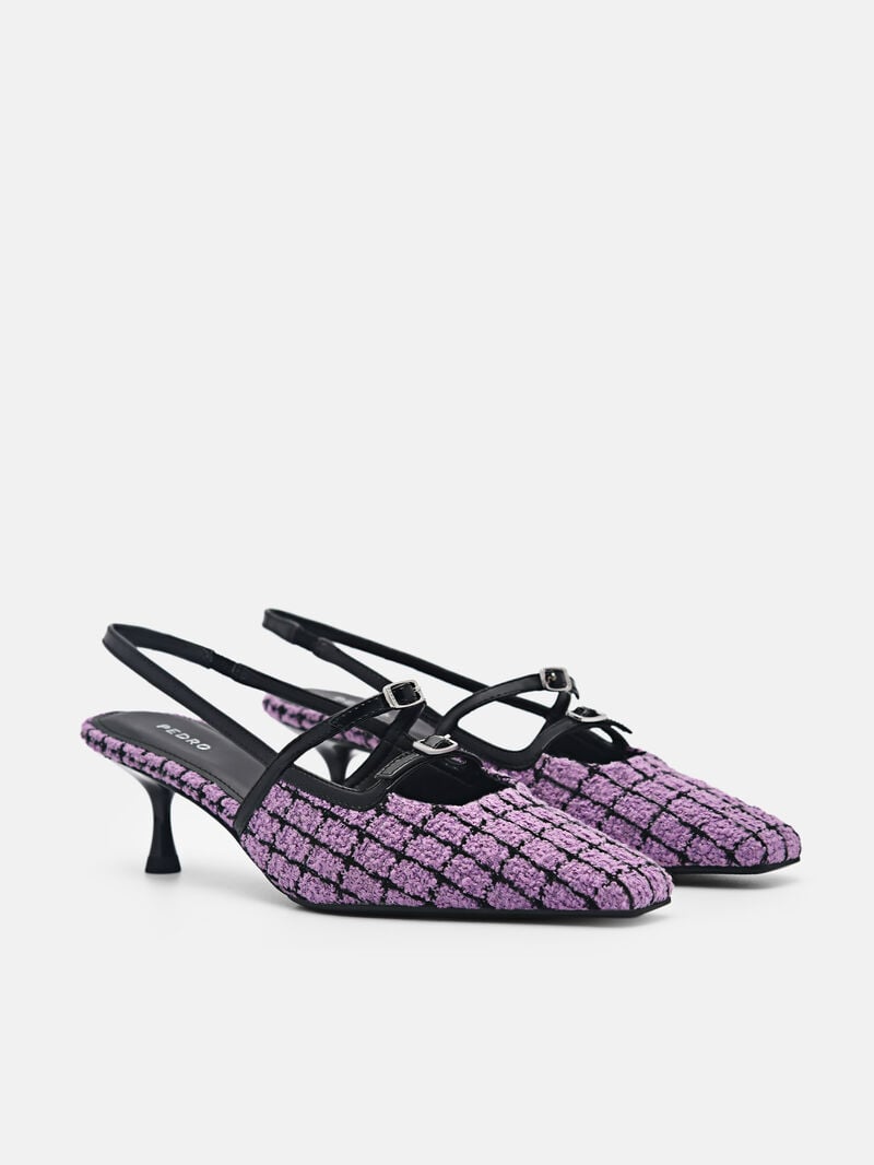 Pedro Maggie Tweed Women Pumps Berry | Q9Q-2172