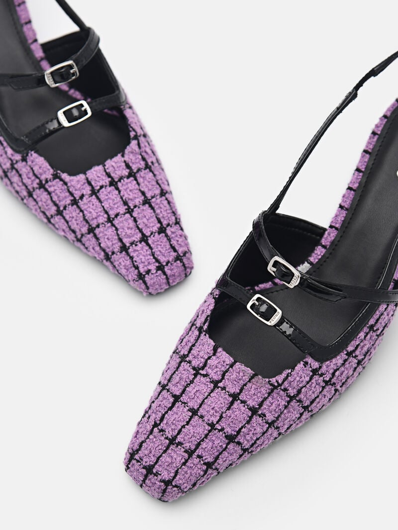 Pedro Maggie Tweed Women Pumps Berry | Q9Q-2172