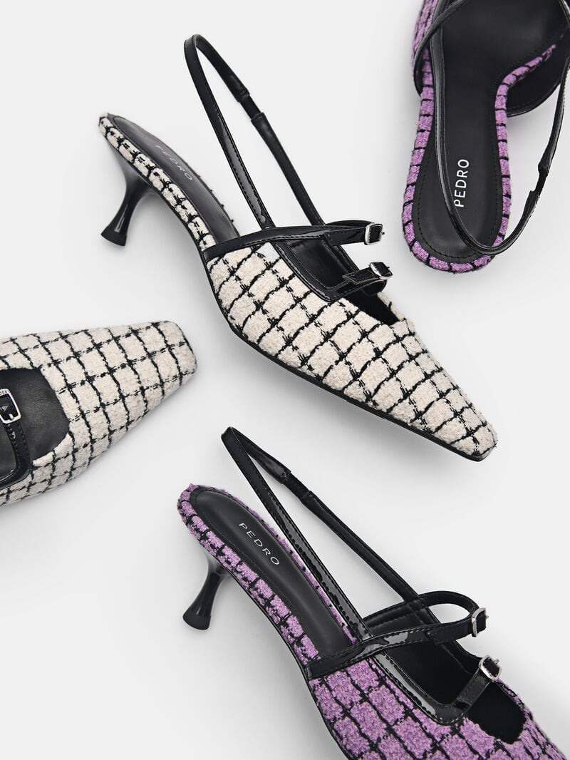 Pedro Maggie Tweed Women Pumps Berry | Q9Q-2172