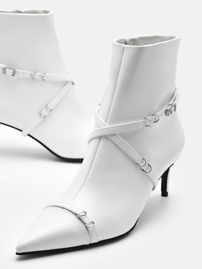 Pedro Mara Heel Boots Women Ankle Boots Chalk | Q9Q-2154