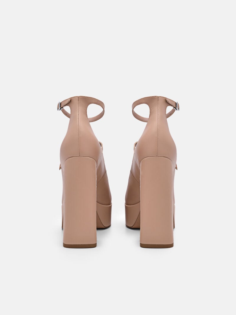 Pedro Mara Leather Women Pumps Taupe | Q9Q-2160