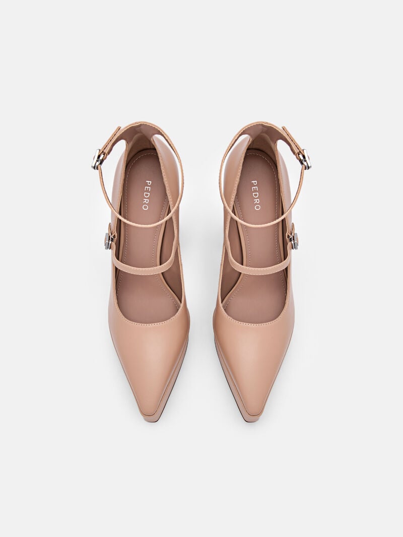 Pedro Mara Leather Women Pumps Taupe | Q9Q-2160