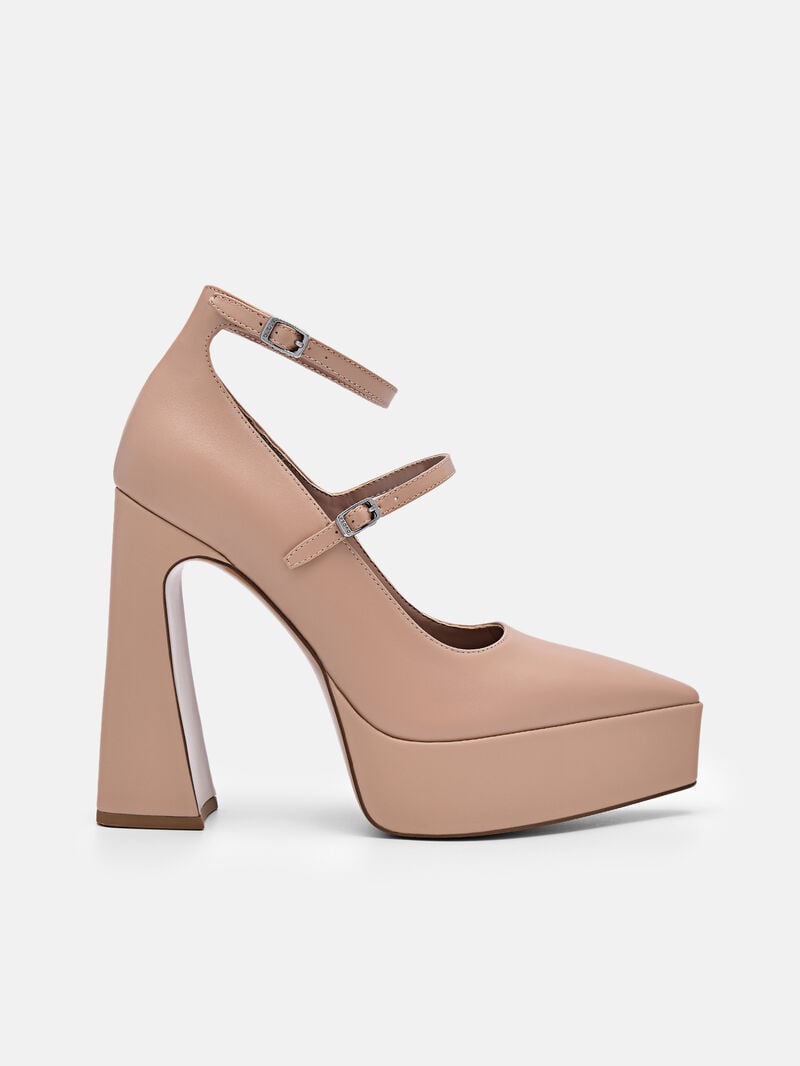 Pedro Mara Leather Women Pumps Taupe | Q9Q-2160