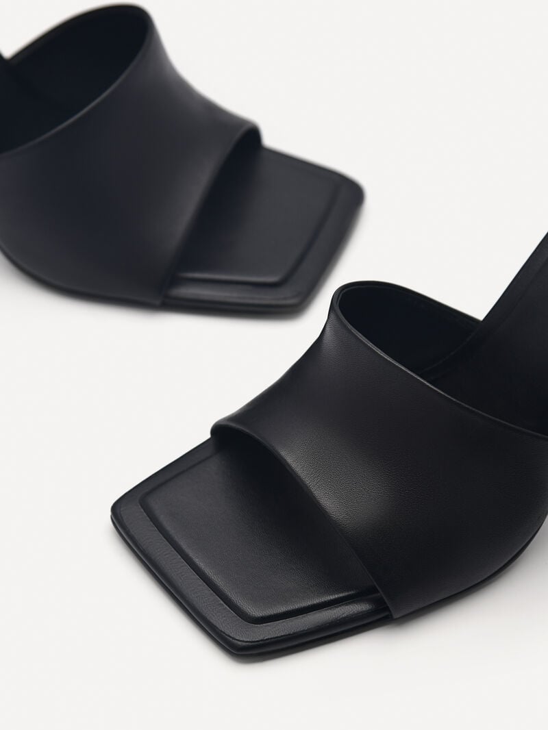 Pedro Maria Leather Women Heel Sandals Black | Q9Q-2155