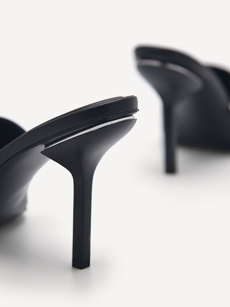 Pedro Maria Leather Women Heel Sandals Black | Q9Q-2155