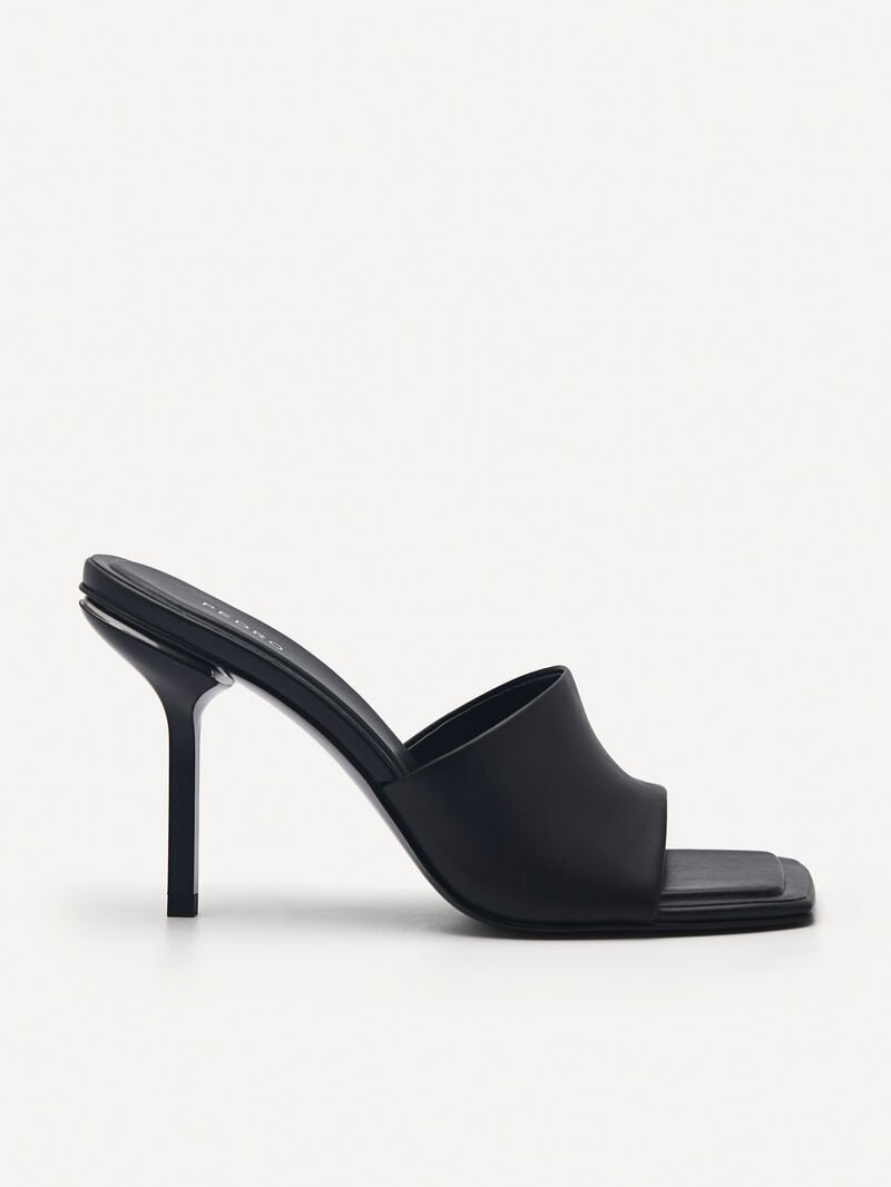 Pedro Maria Leather Women Heel Sandals Black | Q9Q-2155